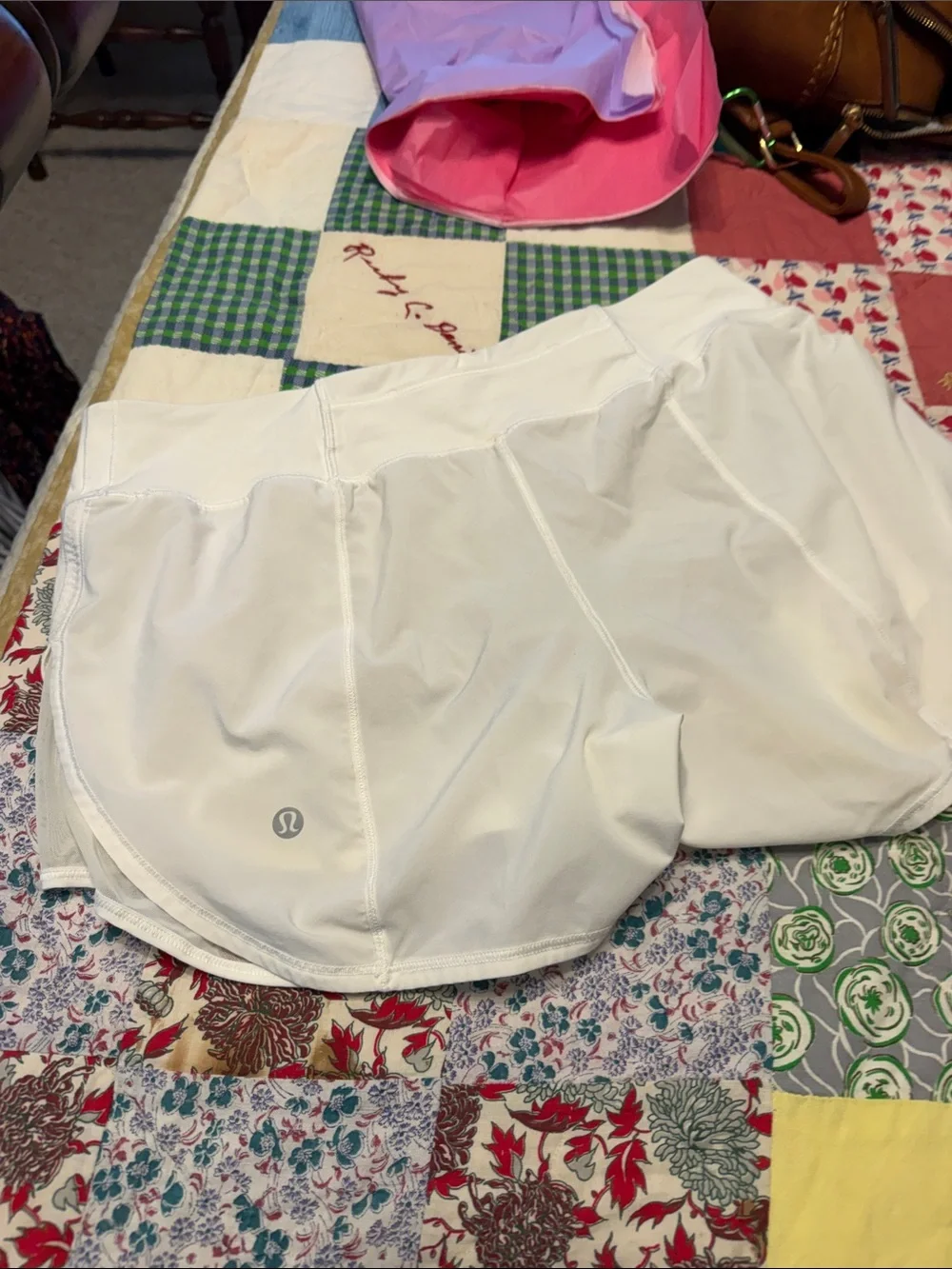 lululemon athletica White Athletic Shorts with Liner